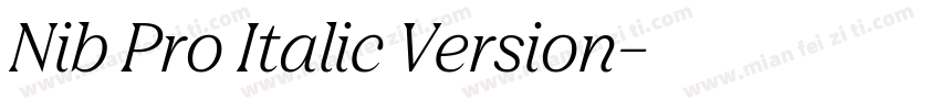Nib Pro Italic Version字体转换